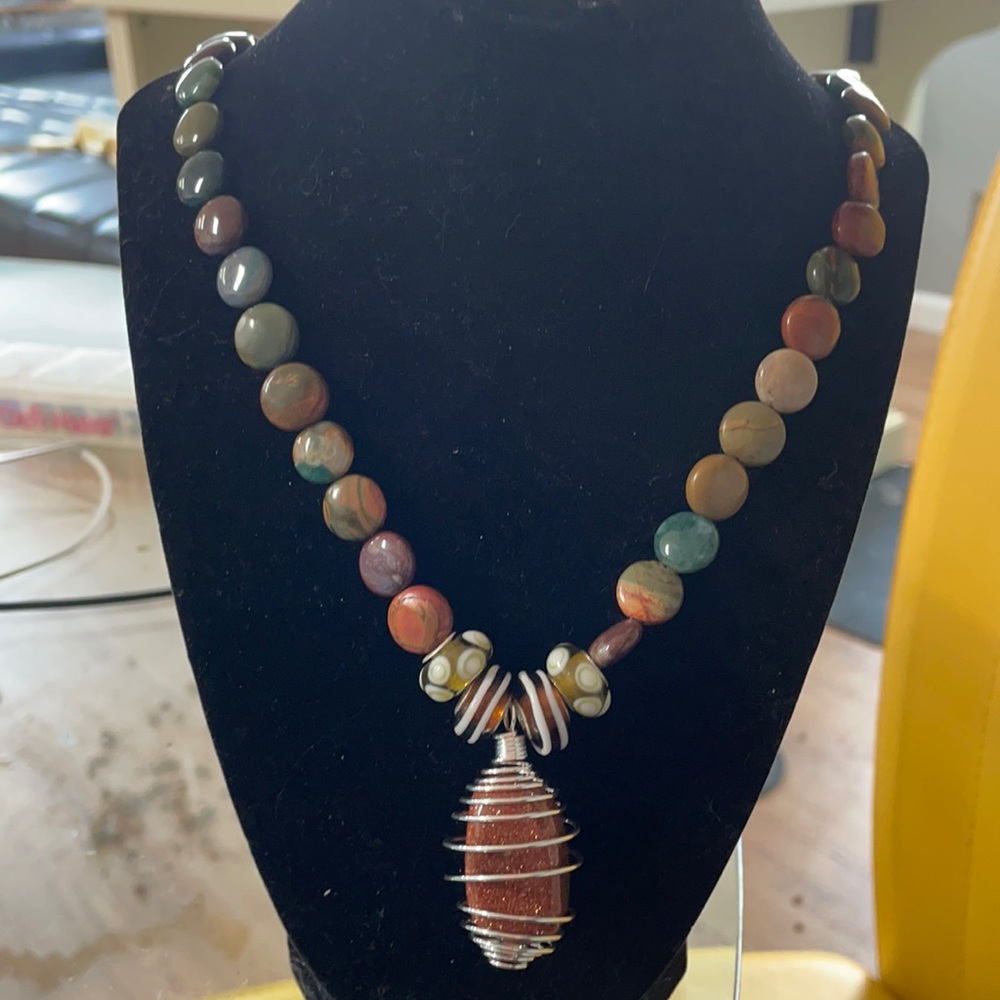 Copper stone for energy, wellness w/ Tiger eye